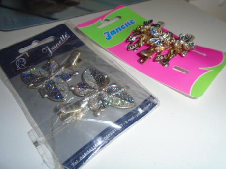 Sponky kovové motýl,