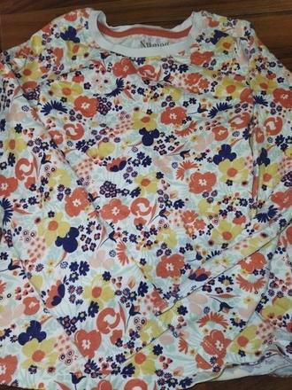 Bílé tričko s květy 134 nutmeg, nutmeg,134