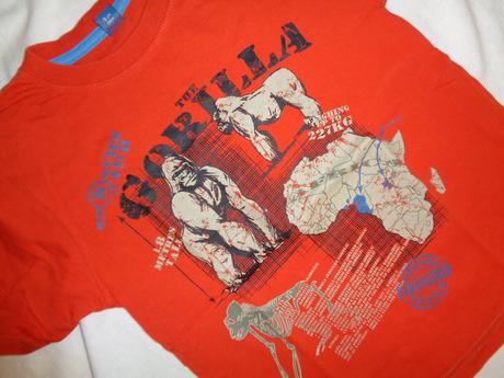 Super cihlově červené tričko - gorily, tu,128