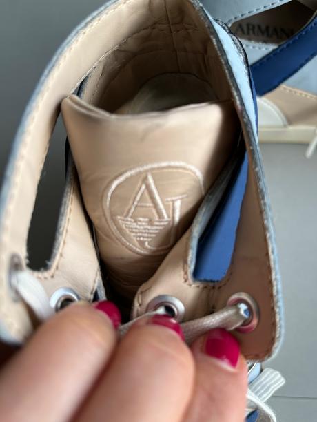 Armani jeans sexy sneakers modrá béžová 37 klínek, armani,37