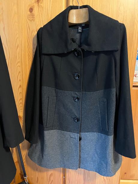 Krásný teplý vlněný kabát, h&m,42