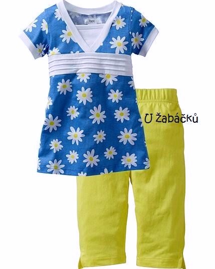 Dívčí komplet kopretinová tunika + legíny, bonprix,116 / 122