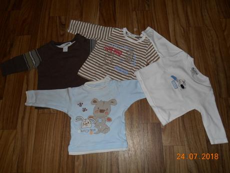 Bavlněná trika s dlouhým rukávem, h&m,68