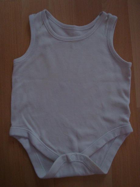 Bodýčko bez rukávů - bílé, tesco,74