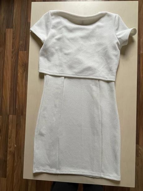 Nové bílé kombinované šaty, vel s, troll, s