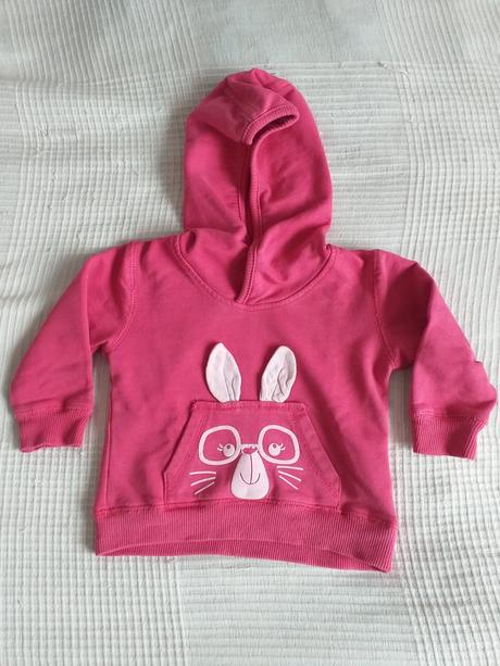 Růžová mikina s kapucí vel. 74/6-9 měsa, ergee,74