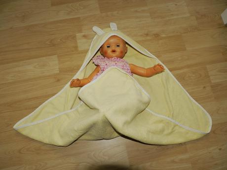 Zluty frote rucnik - zajicek -na miminka, 