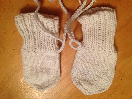 Dětské rukavičky - pletené - háčkované, délka 14cm, 74