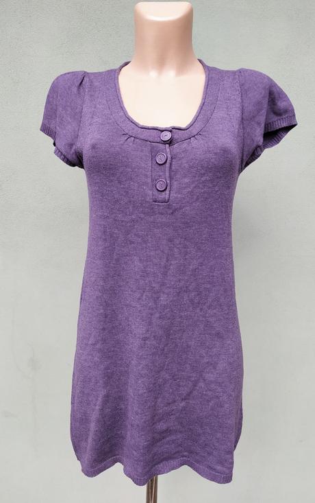 Fialové svetrové šaty multiblu - vel.s, s