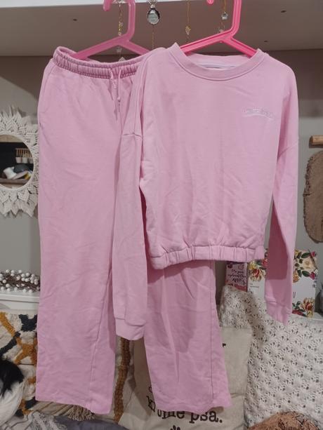 Růžová tepláková souprava h&m, h&m,152