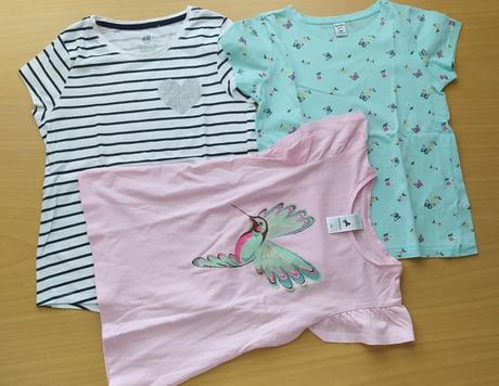 3 trička, krátký rukáv, palomino,128