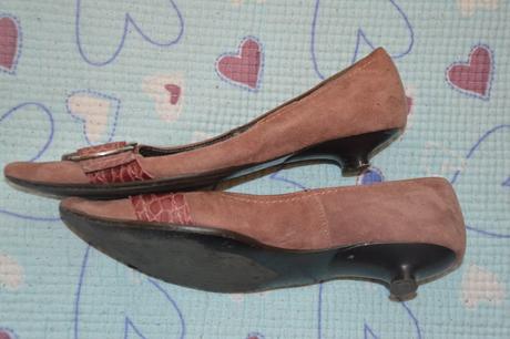 Růžové kožené lodičky s přeskou, vel 36., 36