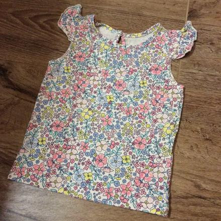 Bavlněné tričko/top s květinkami, denim co,92