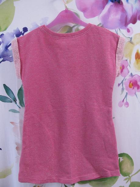 Bavlněné sytě růžové šaty s třpytkou, 110