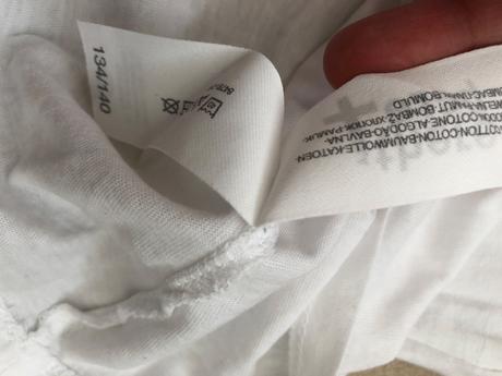 Korálová barva šortky a bílé tilko 134/140, c&a,134