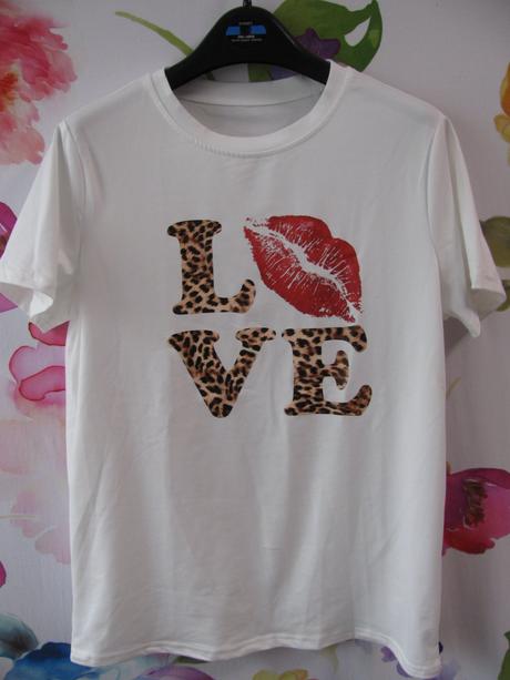 Dívčí, dámské bílé elastické tričko s potiskem, s