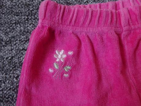 Tepláky sytě růžové se zajíčkem, vel. 86/92, 86