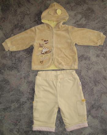 Mikina s kapucí a vyteplené kalhoty v.74-80, 74