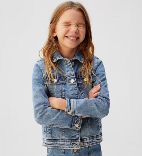 Dívčí riflová bunda mango světlá vel. 140, mango,140