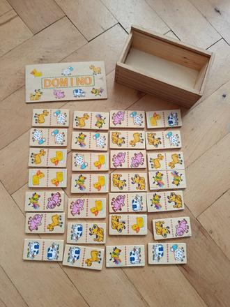 Dřevěné domino - zvírátka,