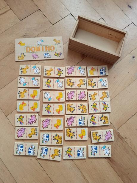 Dřevěné domino - zvírátka,