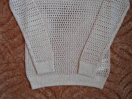 Růžový pletený svetr svetřík, h&m,146