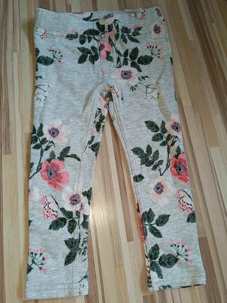 Kalhoty, legíny s květy 92, h&m,92