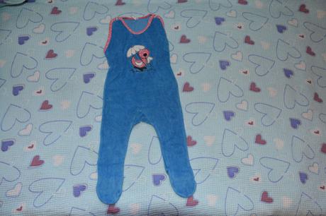 Modré teplé froté dupačky s kačenkou, 74