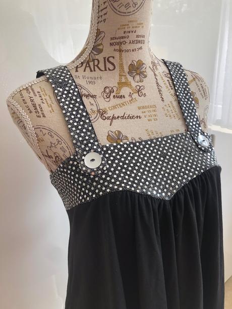 Volny top / tunika cerno stribrny melrose 36, 36