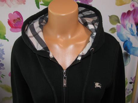Dámská černá tepláková mikina s kapucí burberry, burberry,xl