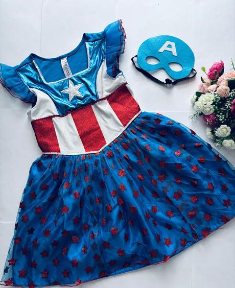 St4/ kostým šaty capitanka america - v.7/8 let, 