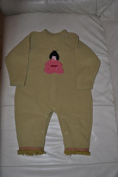 Zelený fleesový overal, 80