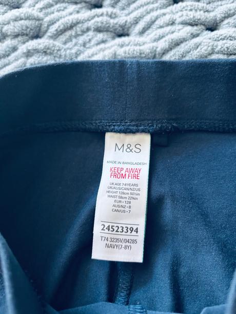 Legíny modré s hvězdami- v.7/8 let, marks & spencer,128