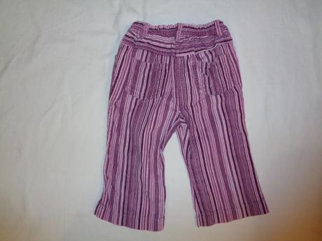 Luxusní fialové pruhované manžestráky s výšivkou, f&f,92