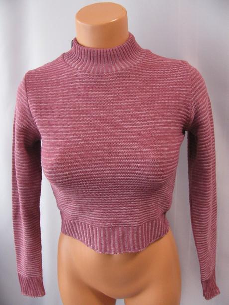 Crop top řádkovaný svetřík, 36