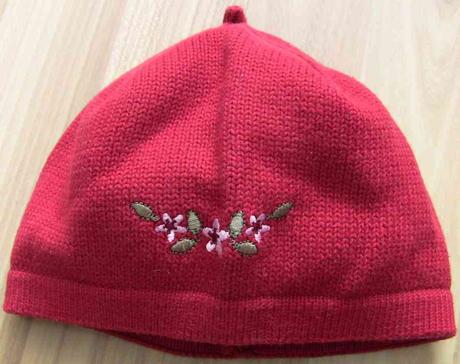 Dívčí čepice s kytičkami vel.6-12měs., h&m,80