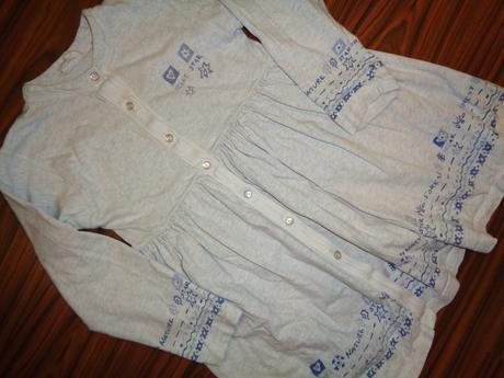 Šedé propínací bavlněné šaty, 116