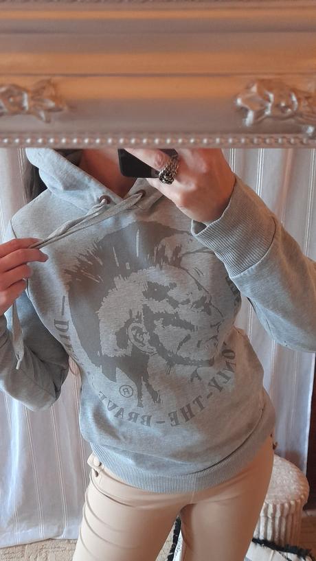 Diesel dámská šedá mikina s kapucí, diesel,m