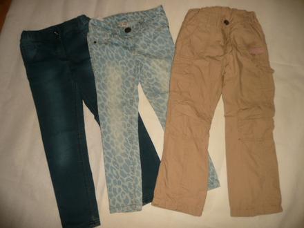 Kalhoty podšité džíny 3x vel 110/116 5/6 let, cherokee,116