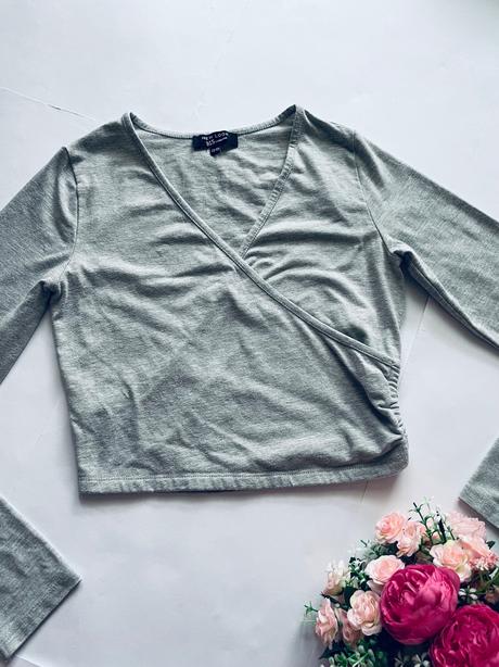 Triko crop top překřižené - v.158, new look,158