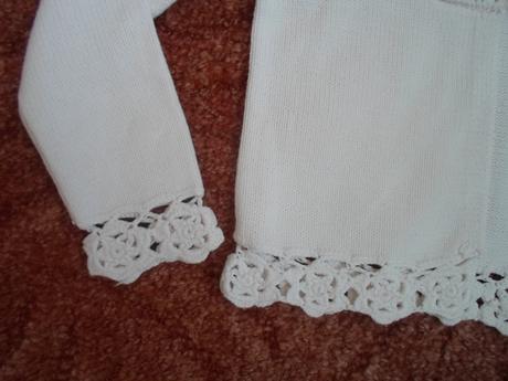 Růžový háčkovaný svetr svetřík bolerko, 110