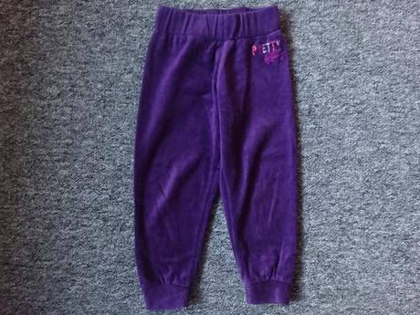 Tepláky fialové sametové, vel. 86/92, lupilu,86