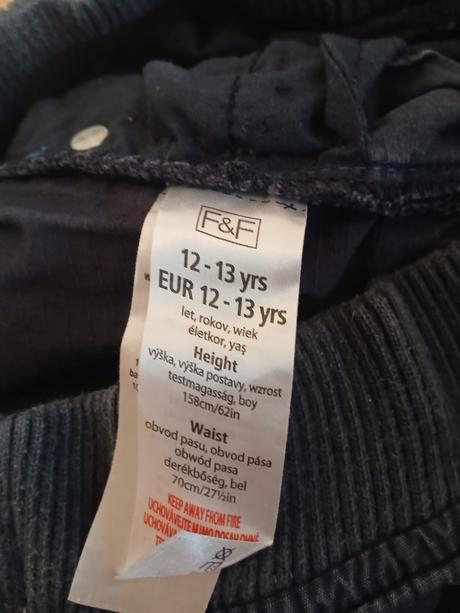 Plátěné kalhoty f&f, vel. 158, f&f,158