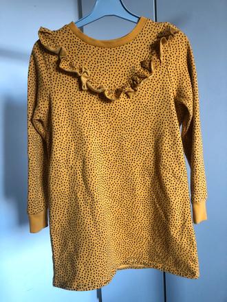 Hořčicová prodloužená mikina, 128