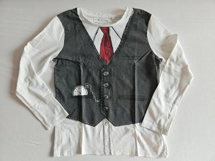 M150	chlapecké triko dl. rukáv kravata vel. 134, c&a,134