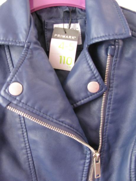 Frajerská tmavě modrá bunda-křivák, z umělé kůže, primark,110