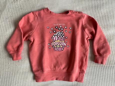 Růžová mikina bez kapuce vel. 80/86, lupilu,80