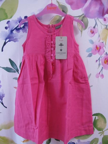 Letní bavlněné sytě růžové šaty, house,104