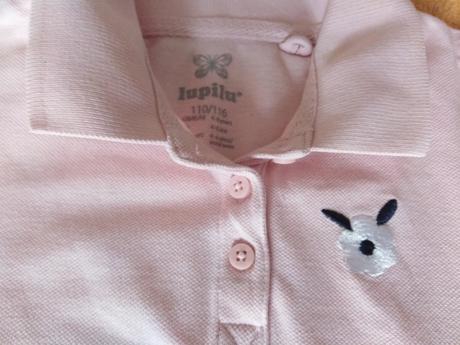 Růžové tričko s límečkem 110/116, lupilu,110