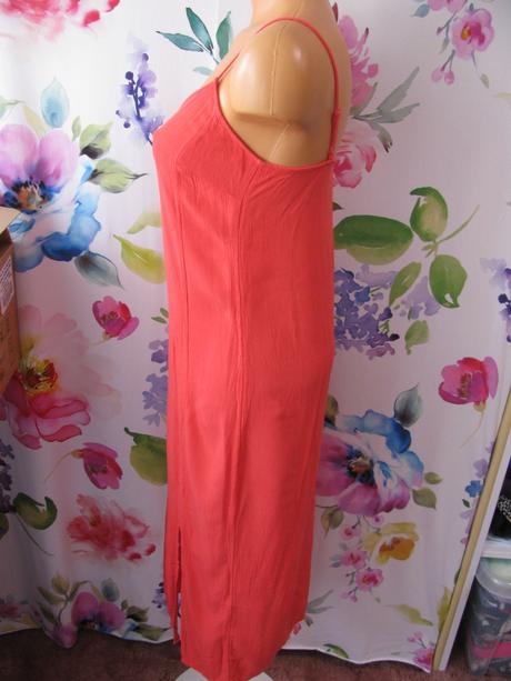 Krásné dámské letní korálové viskozové šaty, marks & spencer,36